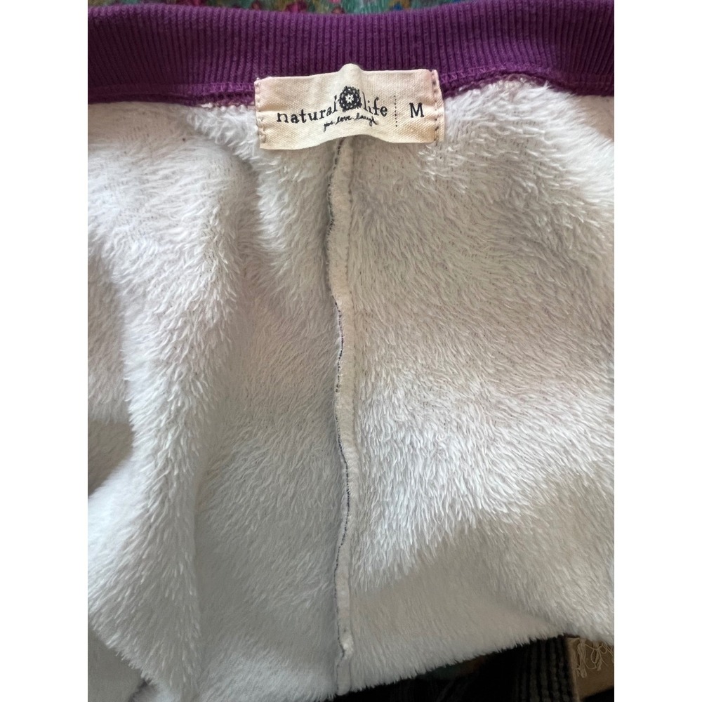 Natural Life Cozy Fleece Pajama Jumpsuit Fairytale Print Zip Up Women's Medium - Picture 4 of 5